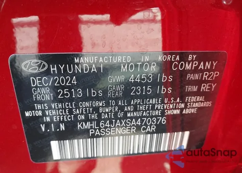 2025 Hyundai Sonata Sel from USA, damaged, VIN KMHL64JAXSA470376